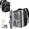 AKOZLIN Travel Bag Backpack Compatible with PlayStation 5/4 /PS5/PS4/PS4 Pro/PS4 Slim/Xbox One XS Gaming Console Carrying Case with Pockets for Phone , Headset,Console Base and Accessories,Black