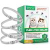 KLLALO 4 Pezzi Collare Antiparassitario Per Gatti, Collare Antipulci Gatto Sicuro ed Efficace Realizzato Con Oli Essenziali Naturali, Impermeabile Collare Antipulci e Zecche per Gatti, 24 Mesi (Grigio)