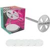 STALEKS PRO Base pododisco 25 mm con 5 ricariche grana 180. Acciaio inossidabile. Canna lunga.