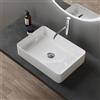doporro Lavabo Bagno Rettangolare Lavabo da Appoggio in Ceramica Lavandino con Bordo Sottile 50x35x11 cm Bianco Lucido Lavamani Lavello senza Foro Rubinetto per Guardaroba Bagno Brüssel105