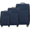 MY TRAVEL BAG Trolley da viaggio in tessuto espandibile con ruote gemelle (M/L/XL/XXL o set da 4) bagagli morbidi, Blu, Set da 3, Valigetta in tessuto con ruote gemelle
