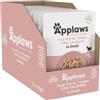 Applaws Cibo Umido Naturale al 100% per Gatti, Filetto di Tonno con Salmone in Brodo - Confezione da 12 x 70g Bustine