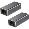 vgggrd 2 Pezzi Connettore RJ45 Femmina Femmina, Connettore Prolunga Cavo Lan 10 Gigabit per Cat7/Cat6a/Cat6/Cat5e, Accoppiatore RJ45 Schermato Ethernet Accoppiamento Lan