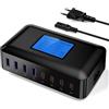 Stazione Di Ricarica USB Desktop A 20 Porte - 100W (5V 20A) Con Ventola Di Raffreddamento, Hub Multi Dispositivo Per Casa E Ufficio - 3