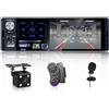 Hikity RDS Autoradio 1Din con Schermo da 4,1 Pollici Touchscreen Stereo Auto Radio con Vivavoce Bluetooth FM/AM USB/AUX/TF Microfono+Retrocamera