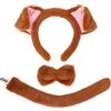 XEPST Animale Cucciolo di Cane Costume Bambini Set, Orecchie di Cane e Coda Set con Dalmata Orecchie Fascia e Coda di Cane per Animale Costume Cosplay Festa di Compleanno Halloween Fancy Dress Party