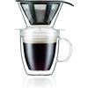 Bodum K11872-10SA PER OVER Set filtro da caffè individuale e tazza termica in plastica doppia parete, 35 cl