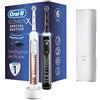 Oral-B Genius X - 20900 Spazzolino Elettrico Ricaricabile, Confezione con Due Spazzolini Dotati di Intelligenza Artificiale, 2 Testine, 1 Custodia da Viaggio
