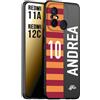 CUSTOMIZZA - Custodia cover nera morbida in tpu compatibile per Xiaomi Redmi 11A - 12C personalizzata calcio football nome e numero calciatori giallo rossi