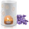 MEIYAXINWIN Lampada di Fragranza Diffusore di Cera Profumata, Bruciatore di Oli Essenziali Aroma Lamp Porcellana Portacandele Decorazione Brucia Essenze Ceramica Diffusore Oli Essenziali per Casa Camera 8×8×12cm