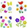 HINGTAI 4 pezzi decorazioni adesive per finestre in gel primaverili ed estive, adesivi per finestre stagionali colorati, decorazioni floreali in gelatina, adesivi primaverili per finestre in vetro