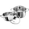 Kopf Mini pentola Parvus, 2 pz., Ø 14 + 14 cm, 0,7 + 1 litro, acciaio inox
