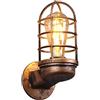 TWSXTE Lampada da parete retrò Illuminazione industriale vintage Applique da parete rustica Gabbia metallica Applique da parete in metallo Lampada da interno per interni Retro (senza lampadina)