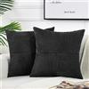 FDTERN Set di 2 Boho Federe de Cuscini per Divano 35x35 in Velluto a Coste,Moderno Morbido Motivo a Croce Decorativa Copricuscini per Divano Camera da Letto, Beige