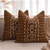 MIULEE Set di 2 Federe Cuscini Copricuscini Fodera ciniglia per Cuscino Federe per Cuscini Decorativi con Cerniera Nascosta Adatto per Camera da Letto Salotto Soggiorno H-marrone 40x40 CM