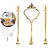 Zerodis Alzate per Dolci Maniglia per Supporto per Torta Multi-livelli Cupcake Maniglia Vassoio Piatto Frutta Raccordi Maniglia per Anniversario Festa Compleanno o Uso Quotidiano (3-tiers Crown Gold)