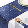 ShinyBeauty Navy Blue Paillettes Table Runner-12x72 pollici Wedding Table Runner Copritavolo in lino Overlay Christmas Decor Glitter Table Runners