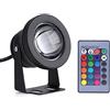 Qiilu 10W 12V RGB LED per barca a vela Luce Marine Spot IP67 Lampada da stagno per acquari impermeabile (nero)