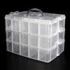 SENENQU Scatola con Scomparti, Scatola Plastica Grande Trasparente a 3 Livelli, Organizer Impilabile con 30 Vani per Gioielli, Perline, Giocattoli, Cosmetici e Minuteria