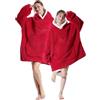 lelelonmon Felpa con cappuccio con maniche, coperta portatile da indossare per adulti, piccoli regali per donne, adatta per adulti, uomini, donne, ragazzi (rosa)
