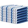 Sweet Needle Strofinacci da cucina - 100% cotone, tessuto a cesto, fantasia a righe con anello per appenderla, altamente assorbenti, grado professionale, blu azzurro, confezione da 6, 45x70 cm