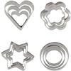 FINEVERNEK12 Pezzi Formine per Biscotti, Mini Stampi Biscotti in Acciaio Inox, Stampi Biscotti Metallo, Stampo Biscotti per Pasticceria,Stampini Biscotti DIY Forme Cuore Fiore Tondi Stella