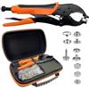 HAPDEN Pinze per Bottoni a Pressione Set, funzione di punzonatura, strumento pulsante a scatto con setter regolabile, strumento a scatto da 15 mm include 40 set di bottoni automatici marini