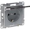 LEGRAND, SEANO 765223 - Presa con contatto di protezione contro il contatto e coperchio ribaltabile IP21, morsetti a innesto, 16 A, 250 V, colore: alluminio laccato