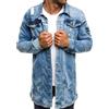 OHXSM Giacca da Uomo con Bottoni in Denim Giacca da Uomo di Design da Uomo Cappotto Stile Classico Vintage Giacca di Jeans alla Moda a Maniche Lunghe Giacca in Denim strappato Giacca Giacche Tinta Unita