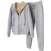 KHIRVWL Tuta Donna Sportiva Completo 2 Pezzi Invernale Termici Tute da Ginnastica in Pile Cotone Felpa con Cappuccio e Pantaloni Jogger Casual Completi Palestra per La Casa Fitness Tuta con Cappuccio