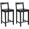 Amazon Basics Set di 2 sgabelli con schienale da bancone della cucina, in legno massello, colore nero, montaggio semplice, stile moderno, altezza 88 cm