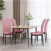 Générique Sedie da pranzo Set di 4 rose vellute,Mobili,Poltrone e sedie,Sedie da cucina, Rosa,41.67 LB,326108