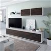 MarinelliGroup Parete attrezzata soggiorno moderna mobile TV pensile mensola sala pranzo salotto OSSIDO+BIANCO 200 X 41 X 43 cm 0X6663A