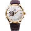 Orient Classic Bambino Open Heart - Orologio Uomo Automatico a Carica Manuale Elegante Cinturino In Pelle Marrone Cassa In Acciaio Quadrante Grigio - RA-AG0003S30B RA-AG0003S