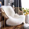 HEQUN Faux pelliccia di agnello di pecora tappeto, pelliccia sintetica decorativa Soffice Pelliccia di agnello imitazione Tappeto Longhair effetto pelliccia divano letto (75 X 120 CM, Bianco)