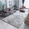 Calore Tappeto Salotto, Peloso Tappeti Moderni Soggiorno, Moderno Tappeto Camera da Letto, Shaggy Tappeti Morbido e Soffice per la Camera (grigio bianco, 200 x 300 cm)