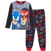 Sonic The Hedgehog Pigiama per bambini e ragazzi con coda e nocche a lunghezza intera + set loungepants, Multi, 7-8 Years