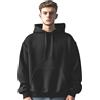Stars and Stripes Felpa da uomo nera oversize stile baggy Plus-Size caldo pullover con cappuccio con coulisse top con cappuccio, Nero , XL