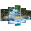 Visario 6308 - Quadro su Tela con Immagine di Cascata Naturale 5 Pezzi Marca Originale, 200 x 100 cm