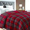 INTRECCI Piumino Matrimoniale, 260 x 260 cm, Piumino Ecologico, Caldo, Invernale, 300 g/m², Anallergico e Antiacaro, Made in Italy, Lavabile in Lavatrice, Soffice, Morbido. Fantasia: Tartan Rossa