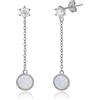 Meissa Orecchini Opale per le donne Fuoco Opale Orecchini in argento Sterling Dainty dichiarazione Dangle Orecchini Pietra di nascita Orecchini Compleanno Gioielli Regalo, Argento