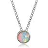 Meissa Collana con ciondolo in argento 925 e opale per le donne Collana di pietre di nascita Collana girocollo dell'amicizia fatta a mano, Argento