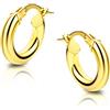 Orovi Orecchini Donna Oro Giallo 9KT Orecchini a Cerchio, Made in Italy, gioiello anallergico confezionato in un elegante astuccio portagioie