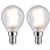 Paulmann 28789 Lampadina a LED a gocce filamento E14 230V 2x470lm 2x4,5W 2700K opaco lampade vetro