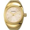 Fossil Orologio Ring da donna, movimento al quarzo a due lancette con cinturino in acciaio inossidabile, Tono oro, 15 mm