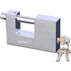 AntDau71® - Lucchetto Corazzato Antiscasso con 3 Chiavi - Acciaio Massiccio Temprato - Catenaccio Moto, Serranda, Cancello, Sicurezza Garage. Lunghezza 80mm - CW926