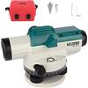 KEZERS Livello Ottico Automatico, Compensatore Magnetico Smorzato Autolivellante, Ingrandimento 32x, Campo di Lavoro 120 M, Precisione di Livellamento di 1,6mm/30m - KL-32X