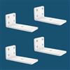 MLOQI 4 Pezzi Reggimensola Industrial, Staffe per Mensole Pesanti, Reggi Mensola da Muro, Reggimensola Legno, Supporto Mensola, Staffe a L (Bianco 10 cm)