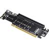 Orton Scheda adattatore PCIE Splitter Scheda di espansione NVMe Scheda Riser 8+4+4Hyper Ultra VROC M.2 NVMe Port Expansion Riser Card