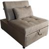 MAKA change your life quality MAKA Poltrona Letto Singolo con Materasso, Divano Letto Singolo Reclinabile Salvaspazio con Cuscino Sfoderabile, Divano Letto 1 Posto in Tessuto con Chaise Longue Regolabile 191x79x90 cm (Tortora)